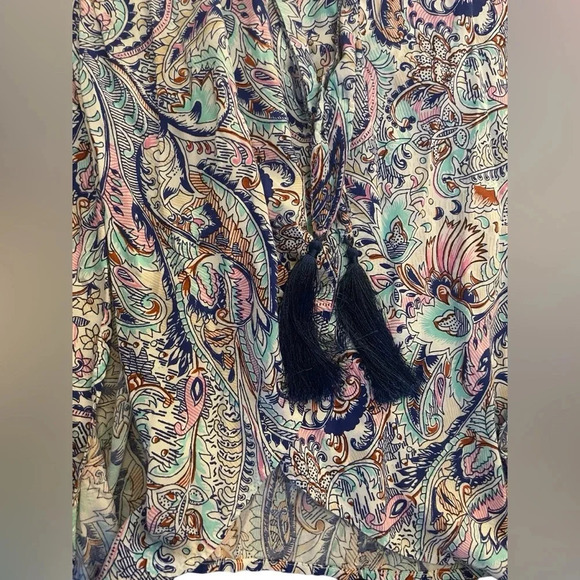 Victoria’s Secret Lightweight Navy Blue Paisley Robe With Tie & Tassels Small - Picture 8 of 9